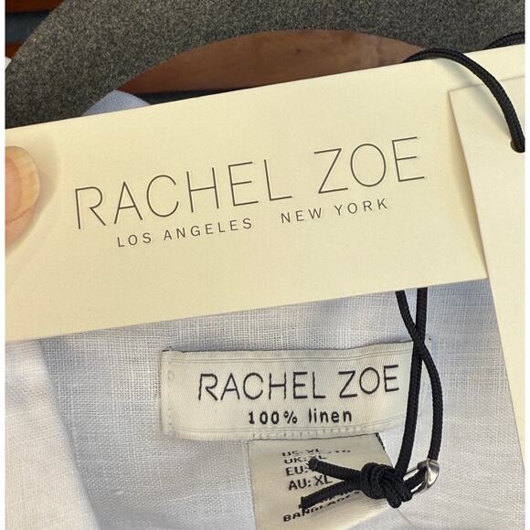 Rachael Zoe White Linen Long Sleeve Button Up |Size XL | NWT - Picture 5 of 8